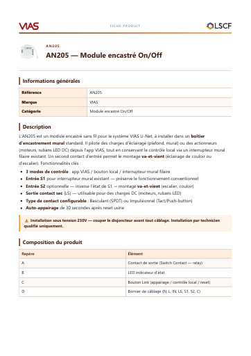 prévisualisation de AN205%20%E2%80%94%20Module%20encastr%C3%A9%20On-Off.pdf